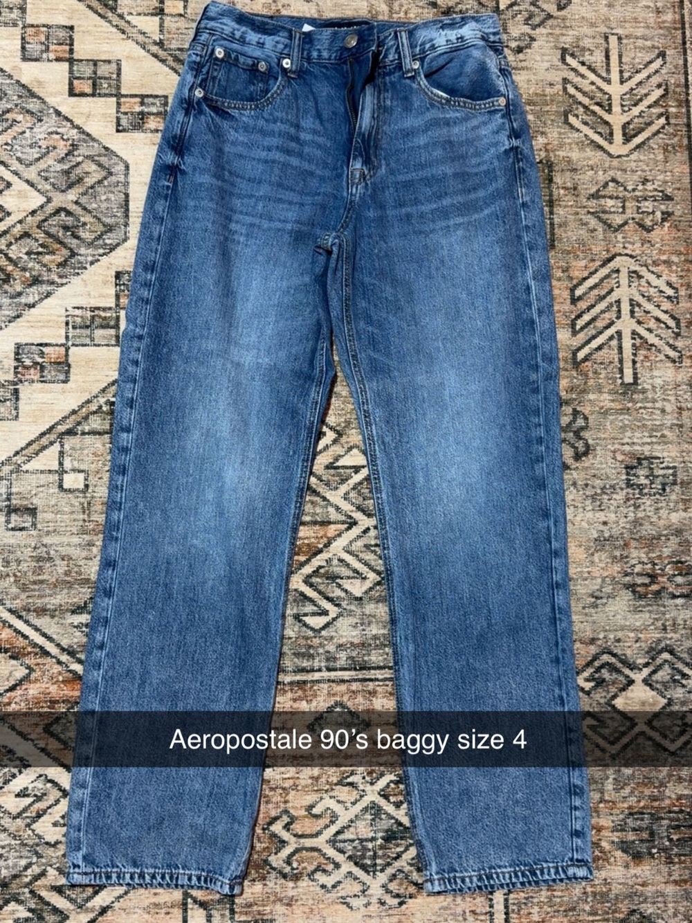 Aeropostale Women's Blue Relaxed Boyfriend Jeans